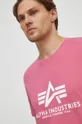 ružová Bavlnené tričko Alpha Industries
