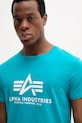 Bavlnené tričko Alpha Industries modrá 100501.09