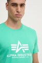 Одежда Хлопковая футболка Alpha Industries 100501.09 бирюзовый