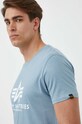 Хлопковая футболка Alpha Industries голубой 100501.134