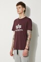 Odzież Alpha Industries t-shirt bawełniany Basic T-Shirt 100501.21 bordowy