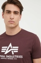 burgundské Bavlněné tričko Alpha Industries Basic T-Shirt