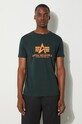 Памучна тениска Alpha Industries стандартна зелен 100501.353