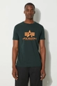 Alpha Industries t-shirt bawełniany nadruk zielony 100501.353