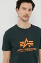 zelena Bombažna kratka majica Alpha Industries