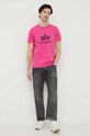 Alpha Industries t-shirt bawełniany 100501.651 różowy SS23