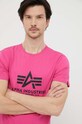 Alpha Industries t-shirt bawełniany 100501.651 różowy
