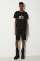 Alpha Industries cotton t-shirt Basic T-Shirt Foil Print 100501FP.365 black SS23