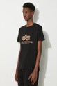 Alpha Industries cotton t-shirt Basic T-Shirt Foil Print black 100501FP.365