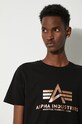Alpha Industries cotton t-shirt Basic T-Shirt Foil Print 100501FP.365 black