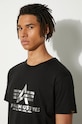 Alpha Industries t-shirt bawełniany Basic T-Shirt Foil Print 100501FP.530 czarny