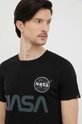 nero Alpha Industries t-shirt in cotone