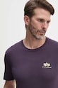 Хлопковая футболка Alpha Industries фиолетовой 188505.03
