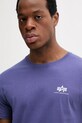 Хлопковая футболка Alpha Industries фиолетовой 188505.03