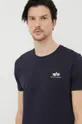 blu navy Alpha Industries t-shirt in cotone Basic T Small Logo Uomo