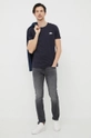 Alpha Industries t-shirt bawełniany Basic T Small Logo granatowy