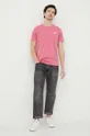 Βαμβακερό μπλουζάκι Alpha Industries ροζ