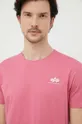 koszos rózsaszín Alpha Industries pamut póló