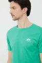 turkusowy Alpha Industries t-shirt bawełniany Męski