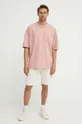 Хлопковая футболка AllSaints ISAC SS CREW розовый