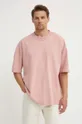 розовый Хлопковая футболка AllSaints ISAC SS CREW