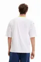 Βαμβακερό μπλουζάκι Desigual λευκό