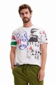Desigual t-shirt bawełniany wzorzyste multicolor 23SMTK50