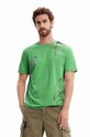 Памучна тениска Desigual стандартна зелен 23SMTK51