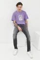 Vans t-shirt bawełniany x One Piece fioletowy