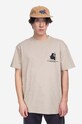 Хлопковая футболка Carhartt WIP Pest Control печать бежевый I031427