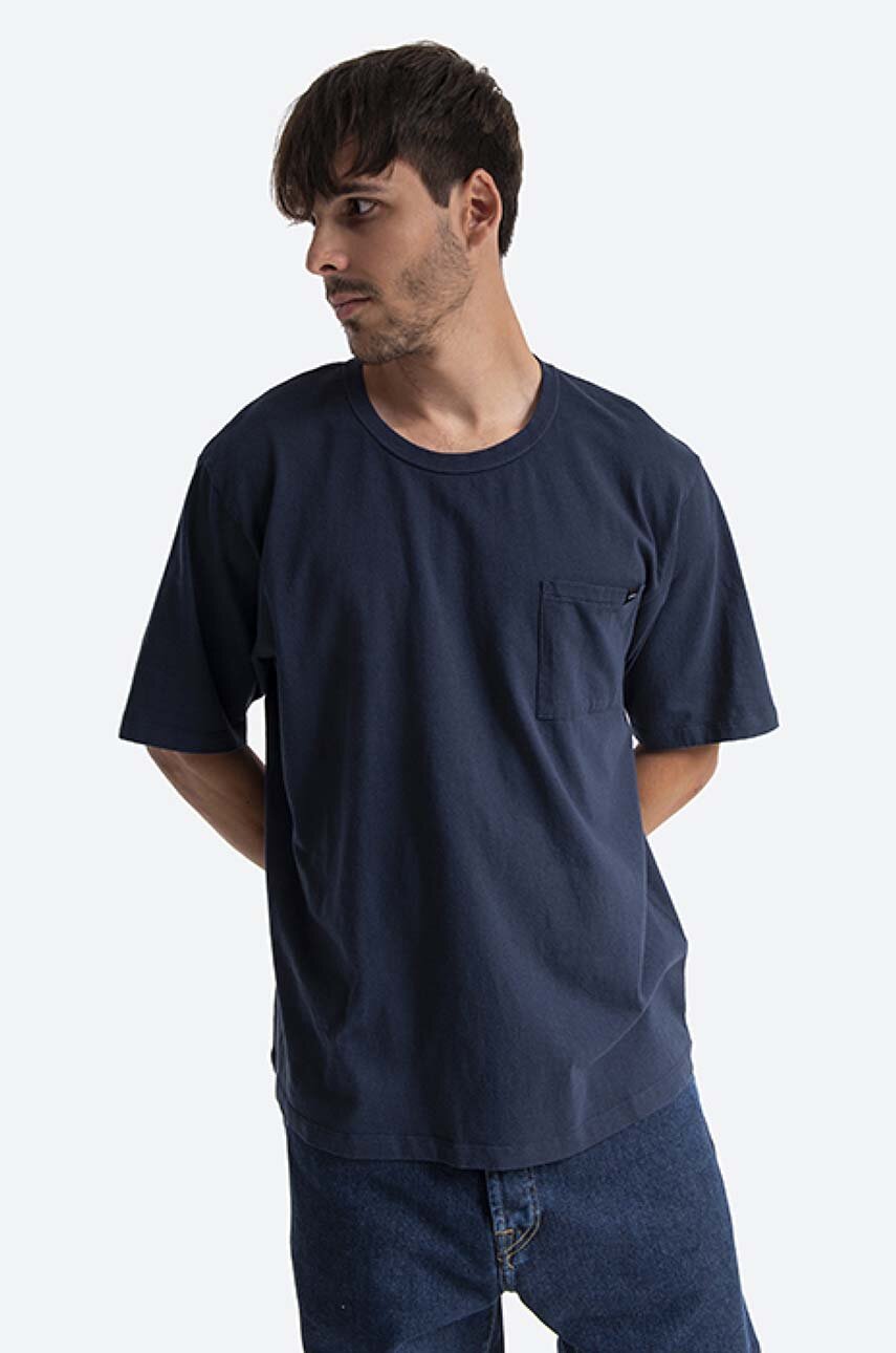 bleumarin Edwin tricou din bumbac Oversized Pocket Ts De bărbați