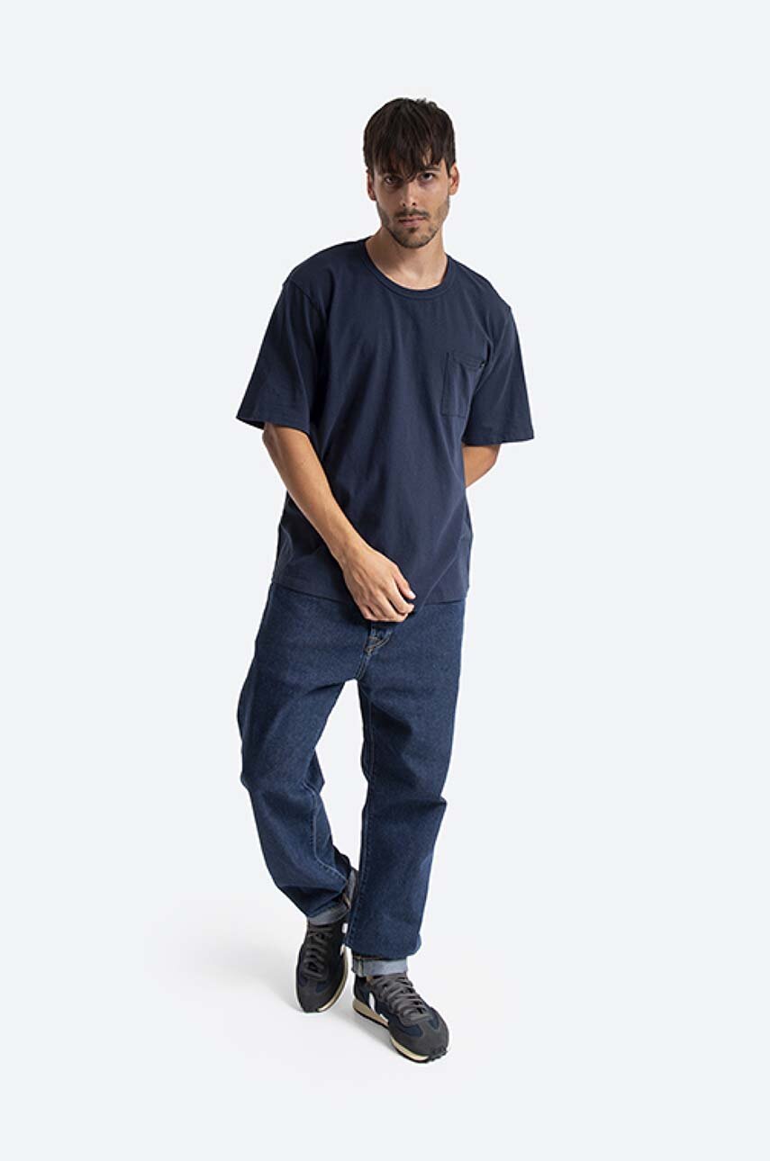 Edwin tricou din bumbac Oversized Pocket Ts bleumarin