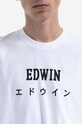 Edwin t-shirt bawełniany Single biały I025018.0267