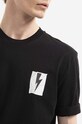 Neil Barett t-shirt bawełniany Flag Bolt czarny BJT068S.S536S.1118