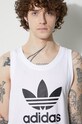 Хлопковый топ adidas Originals Adicolor Classics Trefoil Tank Top IA4808 белый