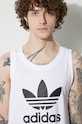 adidas Originals top bawełniany Adicolor Classics Trefoil Tank Top IA4808 biały