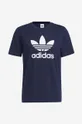granatowy adidas Originals t-shirt bawełniany Adicolor Classics Trefoil