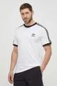 biały adidas Originals t-shirt bawełniany 3-Stripes