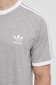 Памучна тениска adidas Originals Adicolor 3-Stripes IA4848 сив
