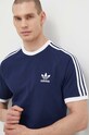 Бавовняна футболка adidas Originals Adicolor Classics 3-Stripes темно-синій IA4850