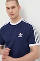 adidas Originals tricou din bumbac Adicolor 3-Stripes bleumarin IA4850
