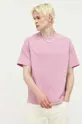Βαμβακερό μπλουζάκι Abercrombie & Fitch ροζ