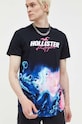 Hollister Co. t-shirt bawełniany KI323.3036.908 czarny SS23