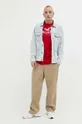 Βαμβακερό μπλουζάκι Hollister Co. κόκκινο