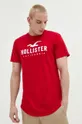 κόκκινο Βαμβακερό μπλουζάκι Hollister Co.