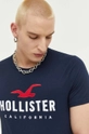 granatowy Hollister Co. t-shirt bawełniany