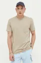 beżowy Hollister Co. t-shirt bawełniany