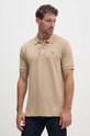 Lacoste polo bawełniane Koszulka Lacoste Polo Classic Fit L1212 02S gładkie beżowy L1212.02S