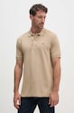 Bombažen polo Lacoste Koszulka Lacoste Polo Classic Fit L1212 02S Brez vzorca rjava L1212.02S