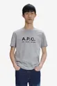 серый Хлопковая футболка A.P.C. Sven Мужской